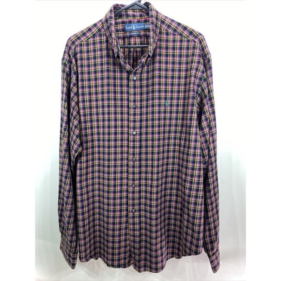 Polo Ralph Lauren Plaid Long Sleeve Button Down Shirt Men's XXL 50"-52" - Picture 1 of 7